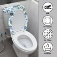 thumbnail image 3 of COEQINE Universal Toilet Lid Cover and Toilet Tank Cover, Elastic Bottom Stretchable Breathable Toilet Lid Dust Cover 2 Pcs Set, Blue Butterfly Hydrangea Flower, 3 of 7