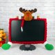 thumbnail image 3 of Cubierta de pantalla de PC, decoración navideña, Papá Noel, alce, muñeco de nieve, adorno para computadora, fiesta de Año Nuevo, decoración del hogar, accesorio de fotografía de Navidad, 3 of 4