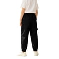 thumbnail image 3 of XAOFW Slim Fit Boys Cargo Pant With Elastic Drawstring Waist Solid Color Straight Leg Trousers Kids Back To School Jogger Pants Comfortable Bottom 9-10 Years, 3 of 7