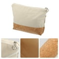 thumbnail image 3 of 1 bolsa de maquillaje portátil, bolsa de aseo, organizador de cosméticos para viajes, patrón de grano de madera, 8.11 x 5.51 pulgadas, lona beige, 3 of 7