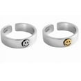 thumbnail image 3 of Retro Open Smiley Face Ring: Adjustable Alloy Unisex Ring, Trendy and Fresh Design, Gold or Silver Finish, 3 of 4