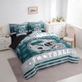 thumbnail image 3 of jejeloiu Green Football City 7-Piece Twin Bedding Sets,Rugby Ball Games Bedding Comforter Set For Boys Teens Reversible, 3 of 8