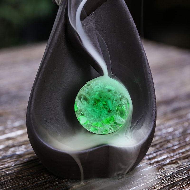 Purple Sand Valentine's Day LED Incense Burner Creative Love Couple Backflow Incense Holder for Home Decoration Ornaments