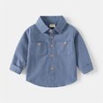 thumbnail image 2 of RMGVDSD Toddler Boys Button Down Shirt Kids Baby Boy Long Sleeve Shirts Solid Color Gentleman Blouse Soft Classic-Fit Shirt Tops Fall Clothes 3-4 Years, 2 of 8
