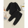 thumbnail image 5 of Musuos Infant Baby Boy Waffle Jumpsuit Outfits 3 6 9 12M Solid Color Long Sleeve Romper with Elastic Waist Pants, 5 of 10