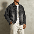thumbnail image 2 of Akmaiox Men's & Big Men's Denim Jacket Button Up Long Sleeve Shirts Regular Fit Jean Trucker Jacket with Pockets Dark Gray XXXL, 2 of 7