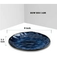 thumbnail image 2 of TEMOGU-Ceramic Dessert Salad Plates, 8 Inch, Set of 6, Round, Microwave, Oven, and Dishwasher Safe, Scratch Resistant, Porcelain Fluted Suitable for Snacks, Appetizer, Home, Restaurant (Blue), 2 of 4