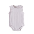 thumbnail image 2 of SDNall Baby Boy Girl Rompers Bodysuit Jumpsuit Playsuit One Piece Outfit Clothes Toddler Kids Boys Girls Fashion Comfortable Solid Color Button Sleeveless Crawling Short Romper, 2 of 9