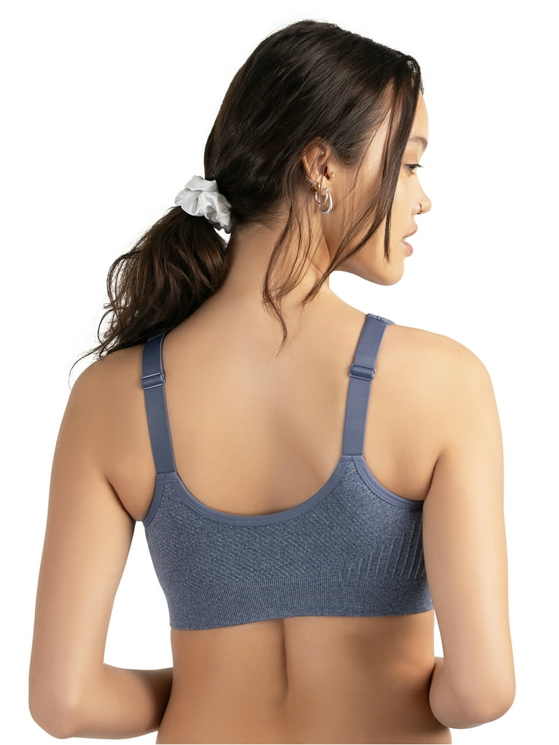 Ryka Women's Textured Zip-Front Sports Bra, S-XL, Seamless