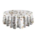 thumbnail image 5 of Fall Pumpkins Leaves Pattern Round Tablecloth 60" X 60",Wrinkle Wipeable Table Cloth for Kitchen Dining Room Picnic Patio Party, 5 of 6
