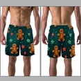 thumbnail image 3 of luoweisi Men's Beach Shorts Quick Dry Swim Trunks with Mesh Lining Christmas Gingerbread Man M, 3 of 5