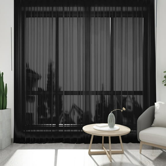 TIFEE Sheer Voile Single Curtain Panel 55"x63" Black
