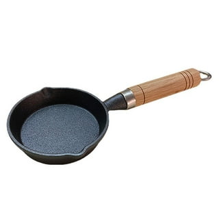 KUHA Mini Cast Iron Skillets 4” - 4-Pack of Pre-Seasoned Miniature Skillets  - with 4 Small Silicone Trivets and Cast Iron Scraper