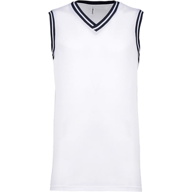 Proact - Top estilo universitario unisex (Blanco/Marino)