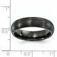 thumbnail image 6 of Edward Mirell Titanium Black Ti Domed Textured Lines 6mm Band EMR120, 6 of 7