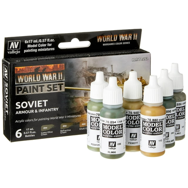 Paint Vallejo Model Color de Armadura e Infantería Soviéticas de la Segunda Guerra Mundial, 17 ml