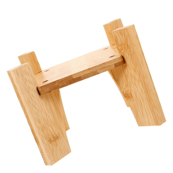 IBASETOY Khaki Wood Plant Stand with Cross Base for Indoor Plant Display and Space Saving