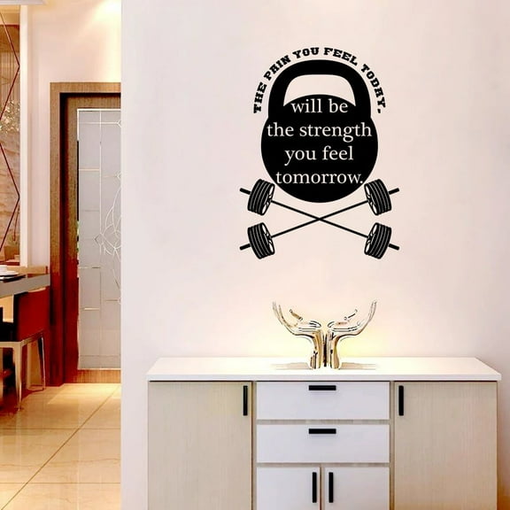 The Pain You Feel Today Fitness Workout Success Motivation Quotes Wall Decal Fitness Healthy Lifestyle for Girls / Boys Gym Home Sports Room Decor Vinyl Wall Art Sticker Decoration Size (10x8 inch)