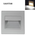 thumbnail image 2 of Lámpara de pared empotrada con luz LED para escaleras SANDIY, luces de noche para interiores, para decoración de escaleras, balcones, cocinas, luces para pies, luminaria blanca de 110 V/220 V, 2 of 5