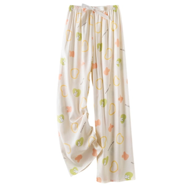 Pantalones de Piernas Anchas Casuales para Mujeres Impresión de Moda Pantalones de Longitud Completa Elásticos Regulares para Uso Casual