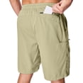 thumbnail image 3 of POENTAB Men's Cargo Shorts Quick Dry Lightweight Stretch Fishing Hiking Shorts for Men with 7 Pockets for Outdoor Travel Khaki, 3 of 9