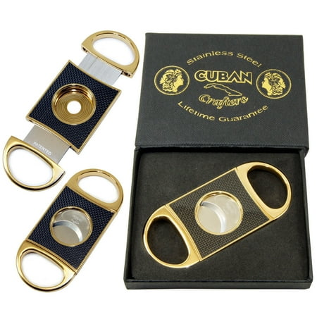 Gold Plated Cigar Cutter - Gold Cigar Cutter Cuban Crafters Carbon Fiber Perfect Cutter