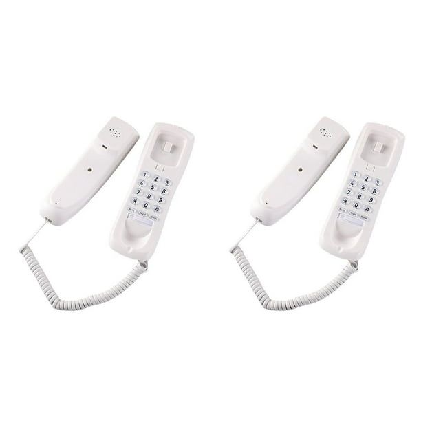 2X Teléfono de Pared, Teléfono con Cable, Teléfono Fijo, Teléfono Residencial, Extensión Pequeña, Extensión Pequeña para Colgar, Hotel, Oficina en Casa,
