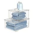 thumbnail image 3 of iDesign Plastic Stackable Cabinet Shelf Riser, Clear/Satin, 3 of 5