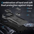 thumbnail image 3 of Allytech Shockproof Back Case for Apple iPhone 15, Military Grade Protective With Ring Holder Stand Compatible with Car Mount Anti-slip Hybrid Rugged Bumper Phone Cover for Men Boys -Black, 3 of 8