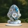 thumbnail image 6 of Desktop Decor,Blue Floral Decorative Egg Ornament Elegant Home Décor For Living Room & Bedroom Table For Any Occasion, 6 of 9