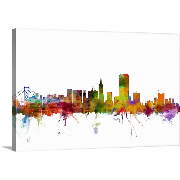 Great BIG Canvas | "San Francisco City Skyline" Canvas Wall Art - 30x20