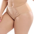 thumbnail image 3 of YWDJ Cheeky Panties for Women Lace Plus Size Lightweight No Show Comfortable Temperament Fashion Lace Oversized Lace Patchwork Underwear Beige XL, 3 of 5