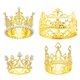 thumbnail image 1 of 4 Piezas TUNC Mini Tiara Corona de Perlas de Cristal Dorado Estilo Clásico, 1 of 5