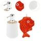 thumbnail image 5 of Dispensador de jabón de manos, dispensador de gel de ducha con toalla, manual, moderno, botella vacía. pescado rojo blanco, 5 of 8