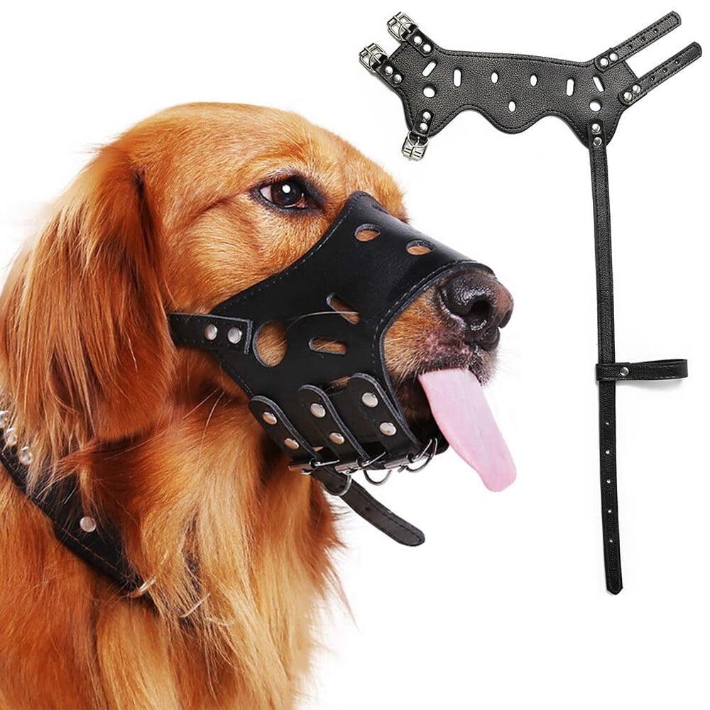 Dog Leather Muzzle Comfortable Adjustable Muzzle for Large Dogs - Main Image