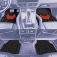 thumbnail image 4 of FH Group Universal Fit Bold Geometric Car Floor Mats with Trimmable Design  - Red Full Set, 4 of 8