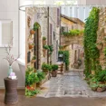 thumbnail image 4 of Farm Style Shower Curtain Garden Potted Italian Green Plants Vintage Windows Mediterranean Greece Scene Curtains Bathroom r, 4 of 6