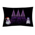 thumbnail image 5 of Home Bedclothes Christmas Snowman Printed Bedding Cover Set Black and Purple Home Textiles,California King(98"x104"), 5 of 5