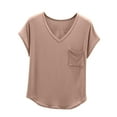 thumbnail image 1 of Timegard Hauts d'Été pour Femmes Col en V Manches Courtes Amples Crop Tops Confortables Pyjamas Décontractés, 1 of 7