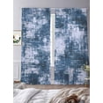 thumbnail image 3 of Navy Blue Ombre Sheer Curtains 108 Inch Length 2 Panels Set Window Treatments, Gradient Abstract Art Vintage Rod Pocket Semi Curtains for Living Room/Bedroom/Kitchen Décor, 104"W x 108"L, 3 of 7