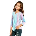 thumbnail image 3 of Abcomgle Girls Long Sleeve Shirts 7-8 Casual Swirly Print Henley Button Shirts for Kids Girls Fall Basic Girls Tops Cute Girls Tunic Tops, 3 of 5