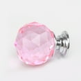 thumbnail image 3 of Poignée en Verre Cristal Poignée Sphérique pour Tiroir Poignée de Meuble à Trou Unique - Rose - 30mm, 3 of 8