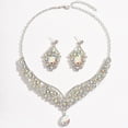 thumbnail image 6 of Faty-T Silver Bridal Wedding Jewelry Set Rhinestone Necklace Earrings Bracelet Sets Prom Formal Costume Jewelry Sets for Women and Brides, 6 of 9
