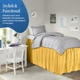 thumbnail image 2 of 30 Inch Drop Length Dorm Room Bed Skirt | Full XL Lightweight Ruffled Ruffled Dorm Bedskirt | College Dorm Bed Skirts | Microfiber Made | Golden Solid, 2 of 7
