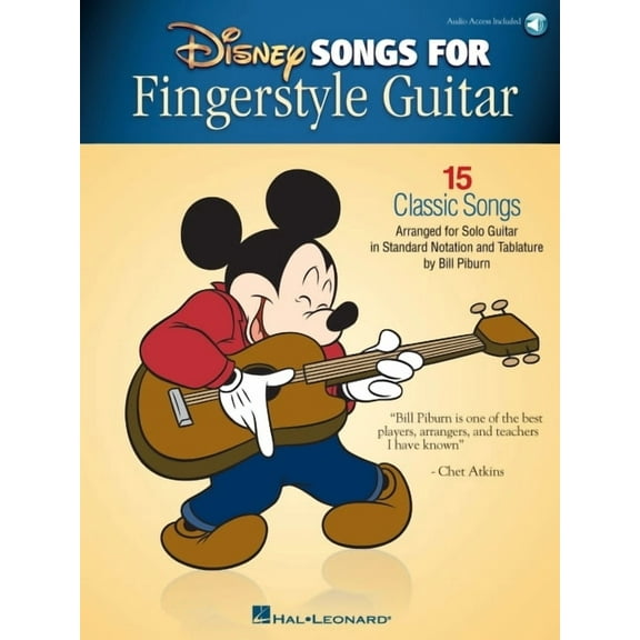 Disney Songs for Fingerstyle Guitar: 15 Classic Songs Arranged by Solo Guitar in Standard Notation and Tablature, (Paperback)