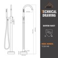 thumbnail image 4 of CASAINC Single-Handle Floor Mounted Claw Foot Freestanding Tub Faucet in Matte Black, 4 of 8