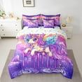 thumbnail image 3 of Homewish Colorful Lovely Unicorn 7-Piece Twin Bedding Sets,Starry Sky Bedding Comforter Set,Cartoon Rainbow Wings Sheet Sets For Girls Kids,Luxury Bedroom Decor Reversible, 3 of 9
