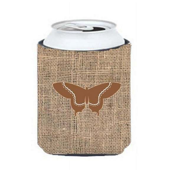 Butterfly Burlap And Brown Can Or Bottle Hugger