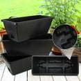 thumbnail image 3 of Window Box Planter, 17 inches Rectangle Planters Box with Drainage Holes and Trays,Flower Indoor Outdoor Boxes, Plastic Vegetable Planters for Windowsill Patio Garden Home Decor Porch Yard,Black, 3 of 8