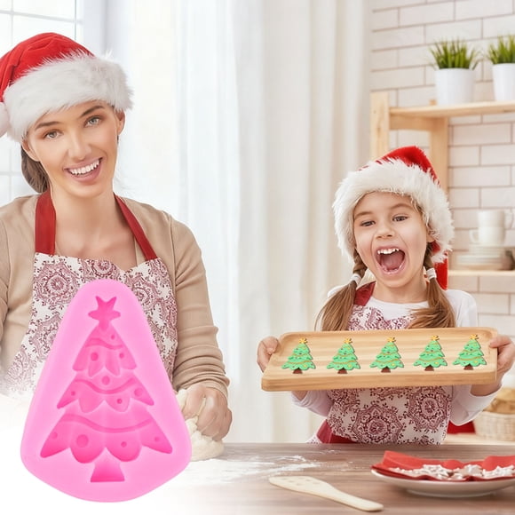 Chmadoxn Christmas Decorations, Christmas Tree Chocolate Silicone Mould Christmas Decorating Fondant Cake Mould Pinetree Christmas Biscuits Baking Mould Silicone Christmas Tree Mold